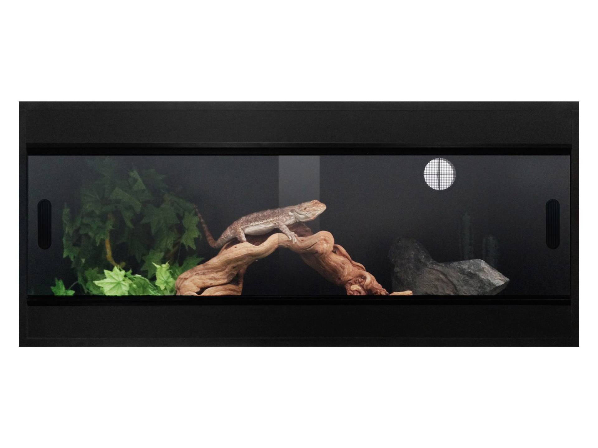 Terrarium bois noir et verre panoramique pour tortue 122 cm Terapod  deuxième