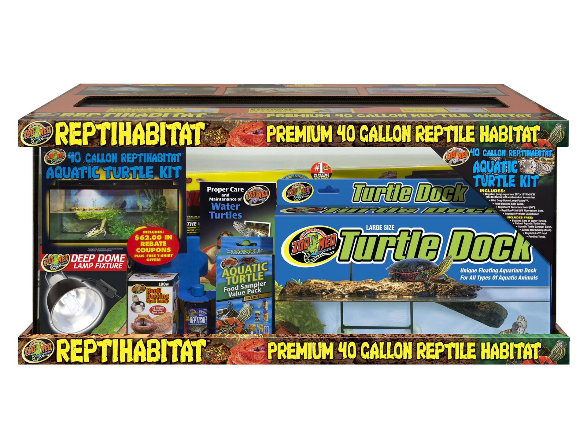 Kit aquarium tortue d'eau complet 150 litres Zoo Med première