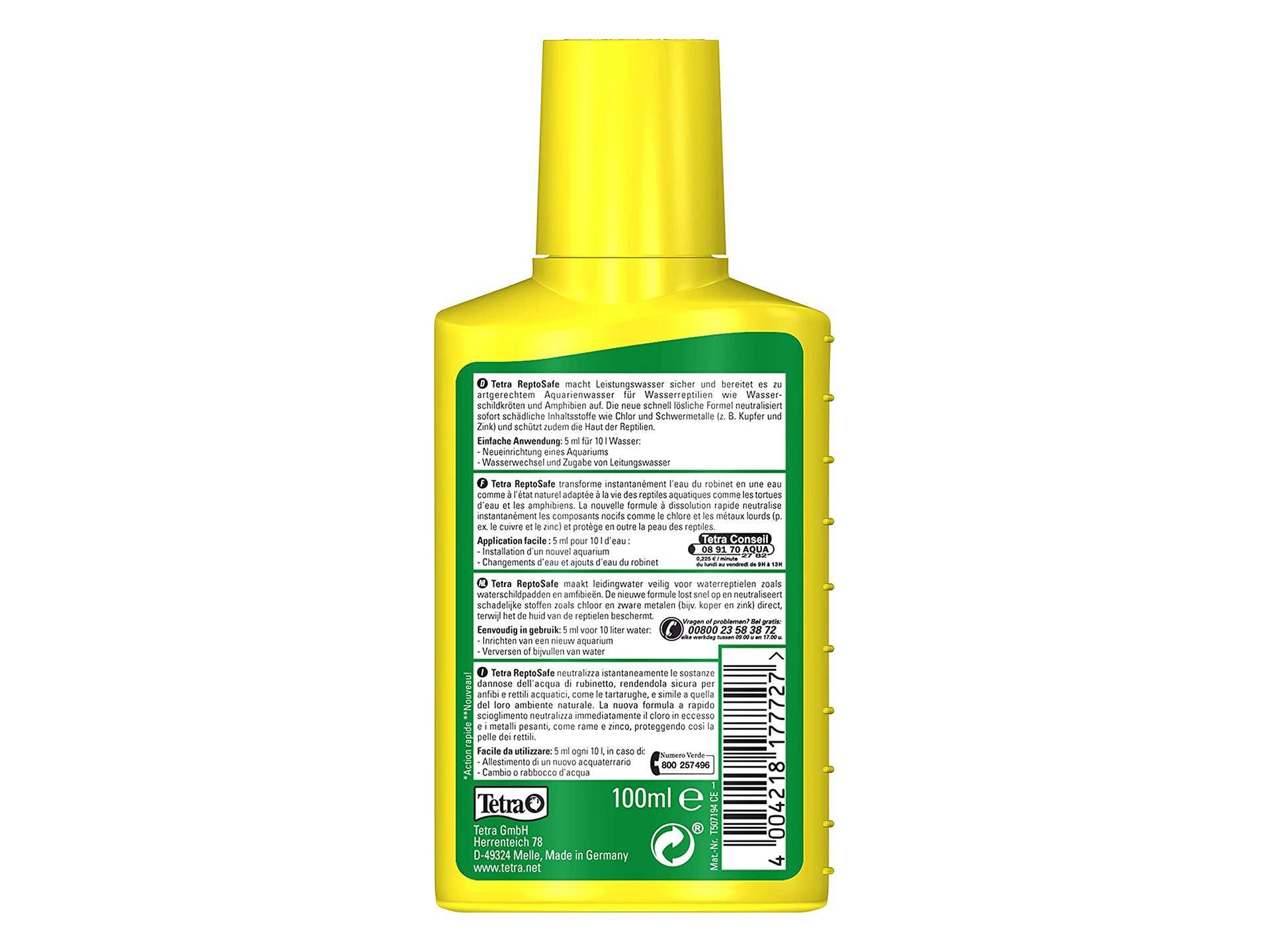 Conditionneur d'eau aquarium pour tortue 100 ml Tetra ReptoSafe première