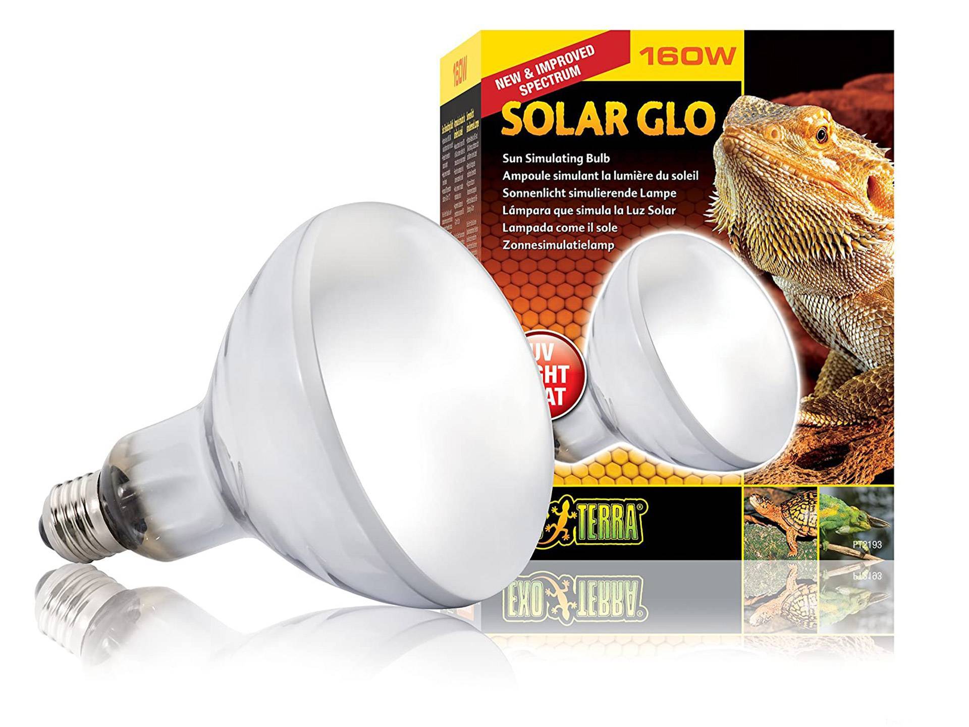 Lampe UV et chauffante pour tortue de terre 160 watts Exo Terra Solar Glo deuxième