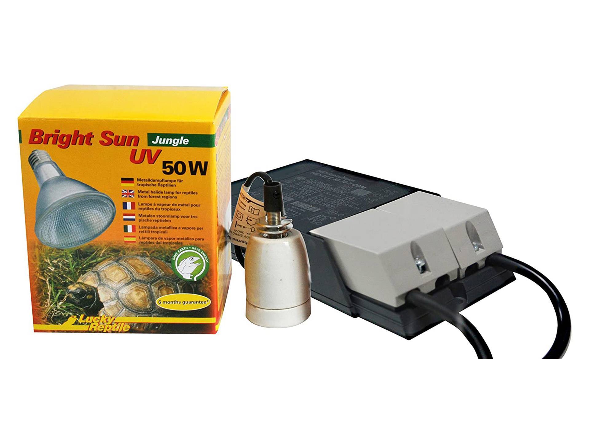 Kit complet de lampe UV à vapeur 50 watts Lucky Reptile Bright Sun septième