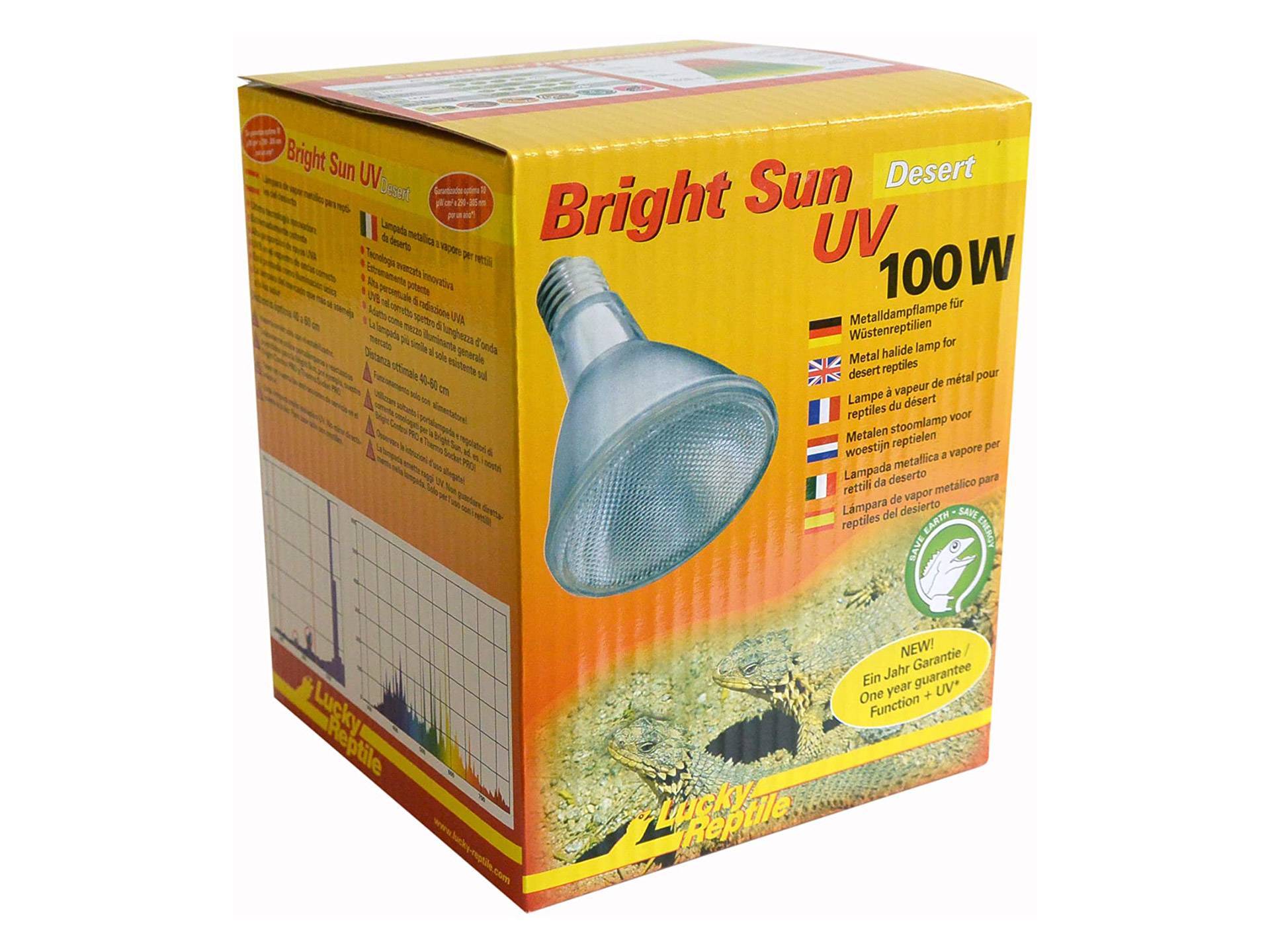 Lampe UV pour tortue terrestre 100 watts Lucky Reptile Bright Sun deuxième