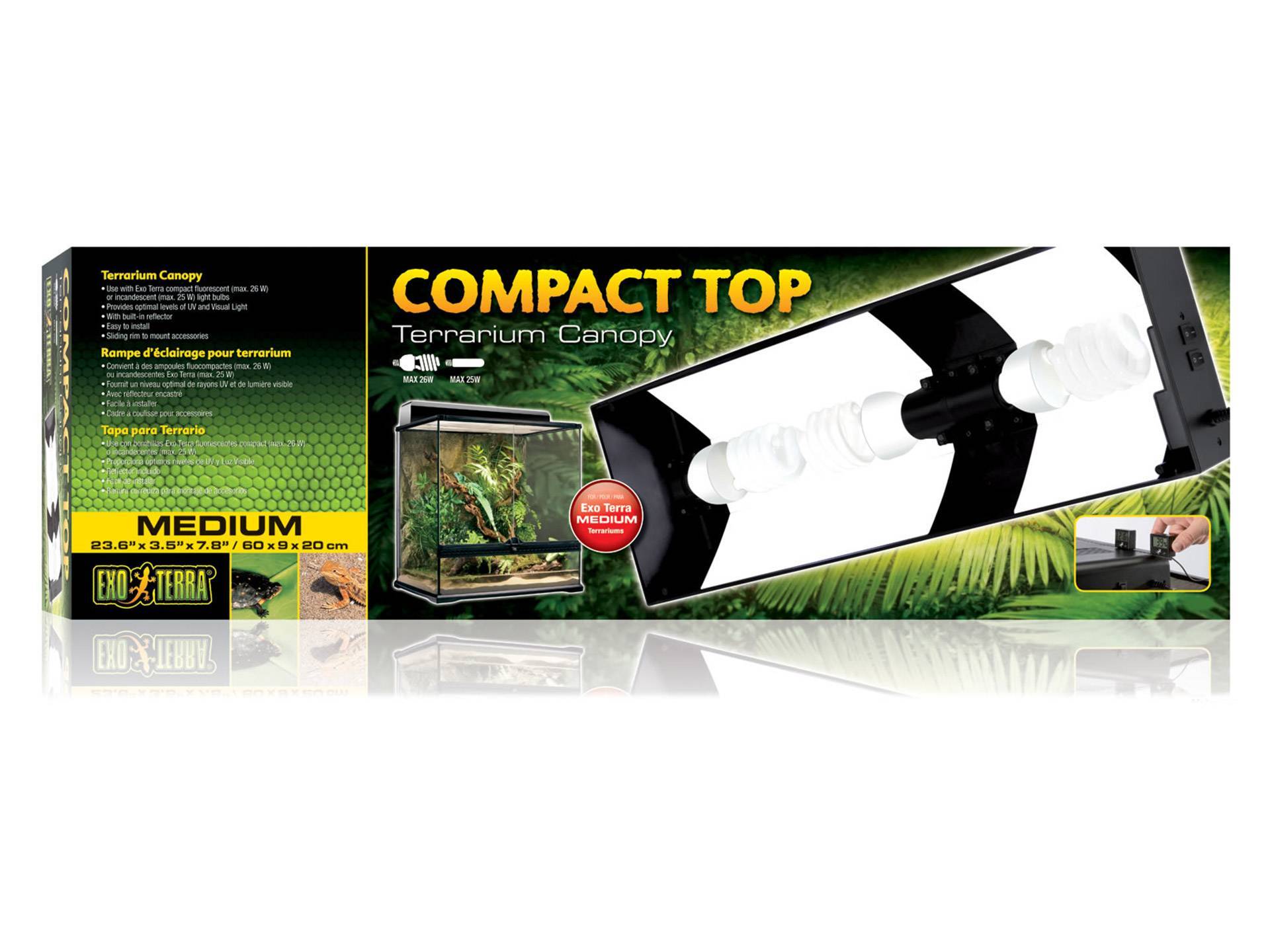Rampe d'éclairage pour terrarium 60 cm Exo Terra Compact Top  première