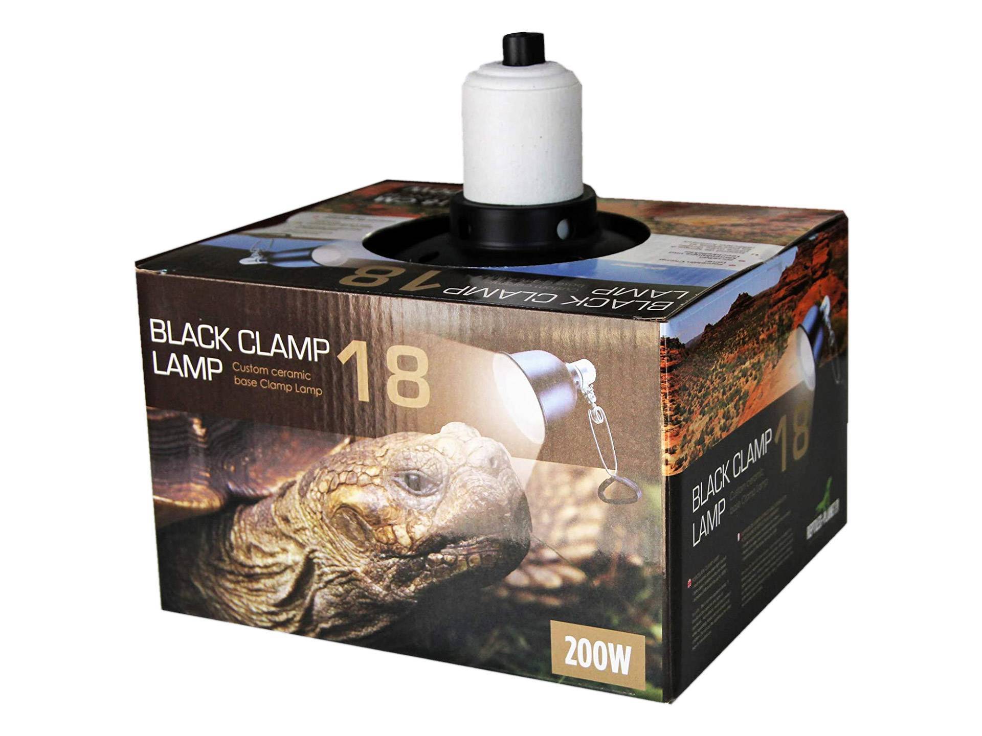 Support lampe chauffante tortue 18 cm Reptiles Planet Black Clamp sixième