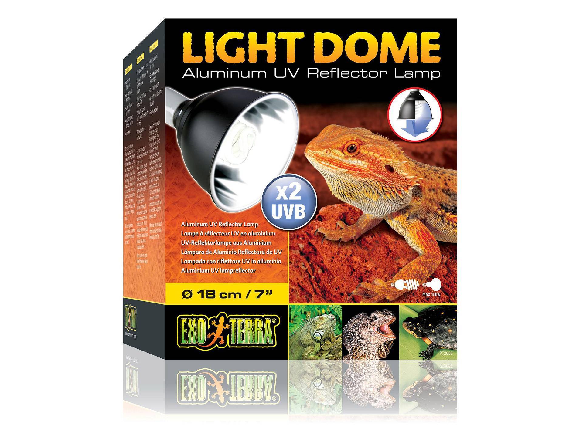 Support lampe aquarium tortue 150 watts Exo Terra Light Dome cinquième