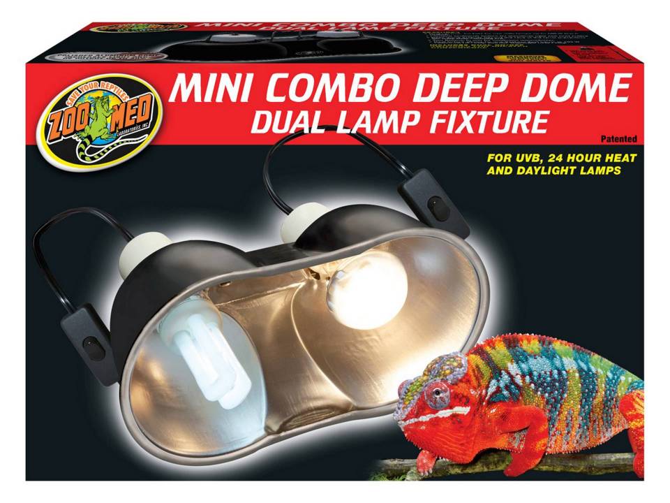 Support double lampe terrarium 200 watts Zoo Med Mini Combo 