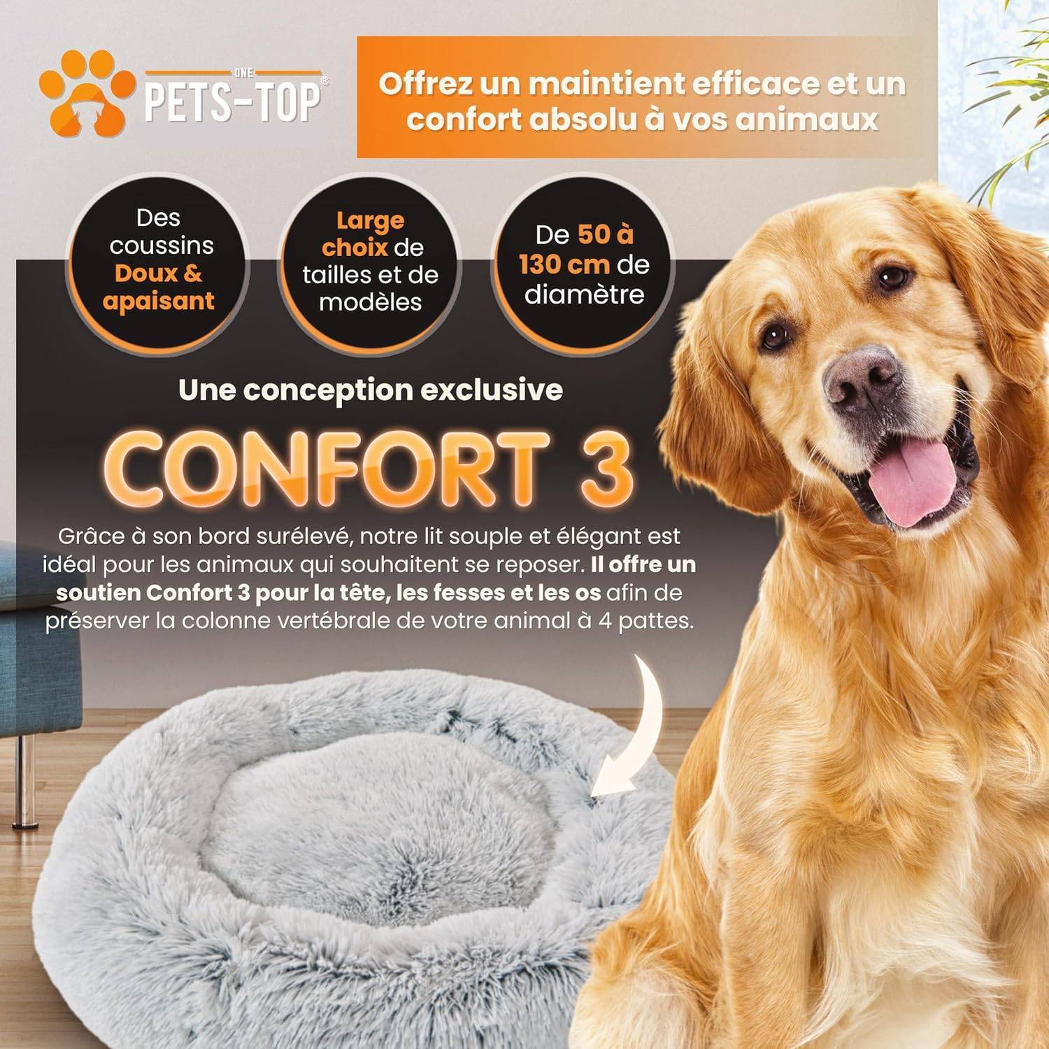 Dodo Donut  Le lit apaisant préféré des chiens et chats  Confort & Sérénité troisième