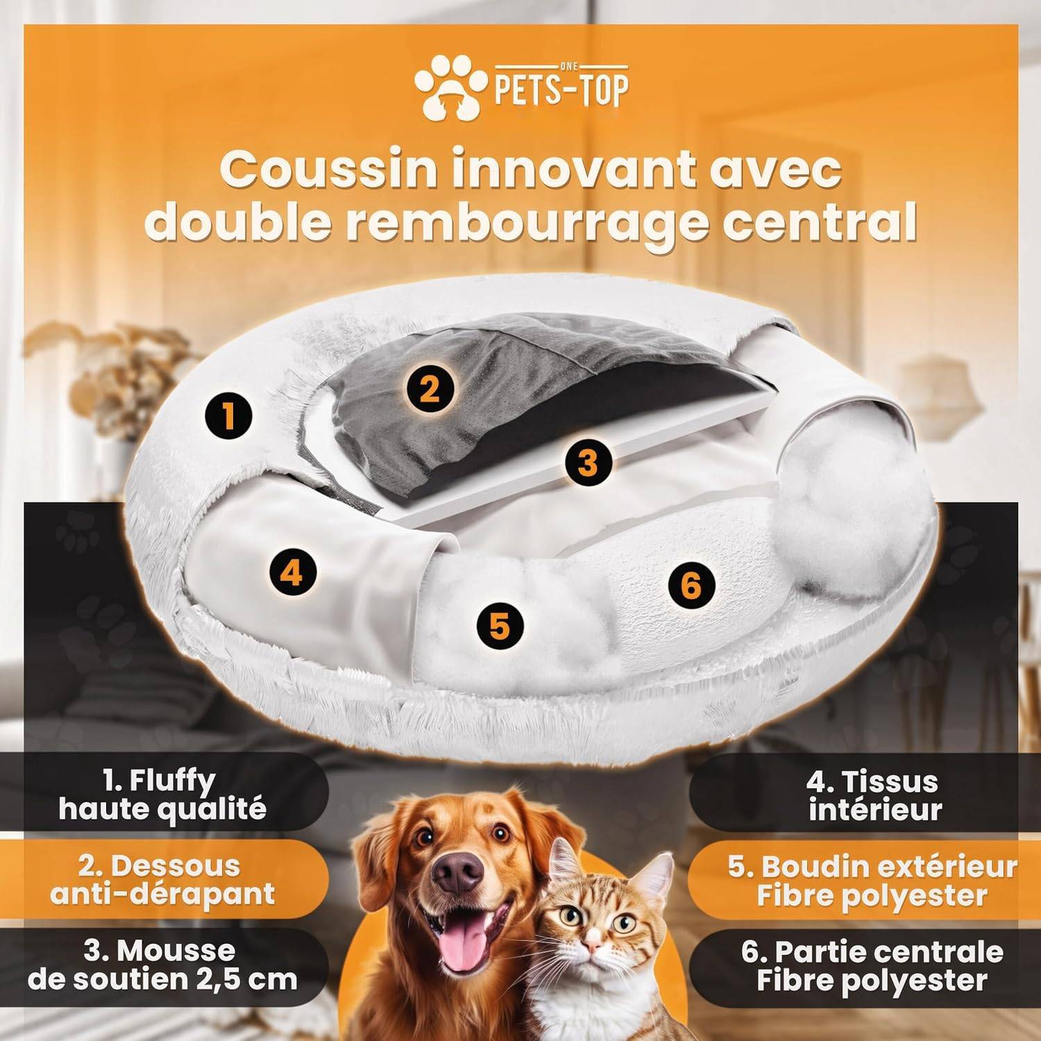 Dodo Donut  Le lit apaisant préféré des chiens et chats  Confort & Sérénité troisième