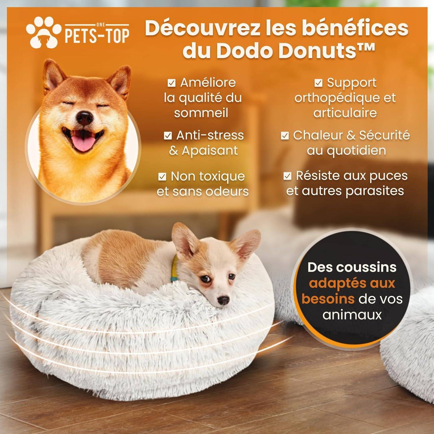 Dodo Donut  Le lit apaisant préféré des chiens et chats  Confort & Sérénité deuxième