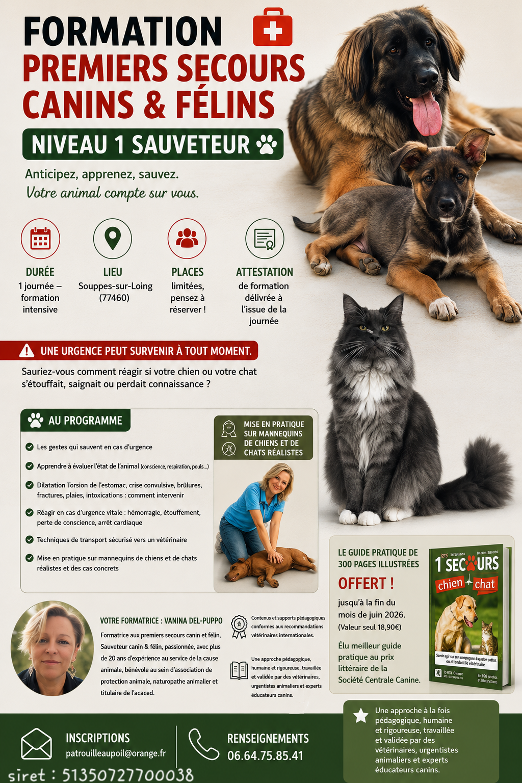 Formation aux premiers secours canin et félin  deuxième